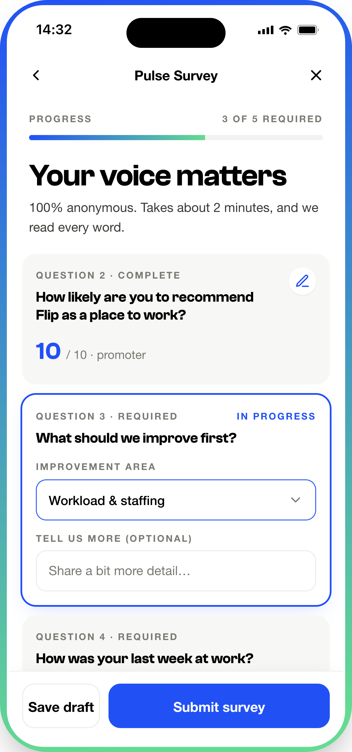 Employee Pulse Survey app